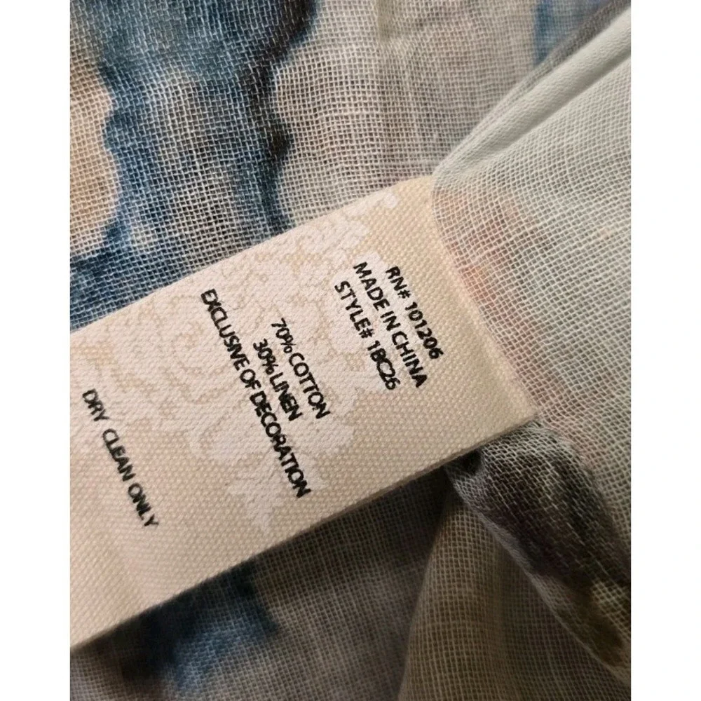 Soft Surroundings Womens Kimono Style Cardigan One Size Watercolor Linen Blend - Picture 6 of 8